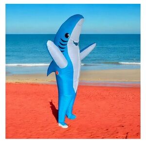 Halloween adult Blue Shark Inflatable Costume size L
